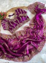 Zimmy Choo Magenta Party Wear Leheriya Sequins Saree